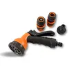 Image de Pistolet de pulvérisation kit | 8 modes d’arrosage | 2 connecteurs dont 1 waterstop | 1 raccord robinet | Plastique ABS haute qualité | Poignée ergonomique | Pour tuyaux 15 mm | Kibros JPIS8B
