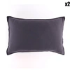 Image de Haomy - 2 Taies d'oreiller Dili en double voile de coton granit 50x70 cm