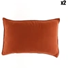 Image de Haomy - 2 Taies d'oreiller Dili en double voile de coton terre brûlée 65x65 cm