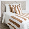 Image de Haomy - Housse d'édredon en Velours & Lin Perth tabac - 85x200 cm 85x200 cm