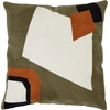 Image de Haomy - Housse de coussin brodé Nagoya kaki 45x45 cm