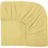 Image de Drap-housse Dili en voile de coton Haomy Jaune Paille 140x200