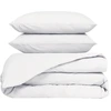 Image de Haomy - Parure 100% Percale de Coton Venezia housse de couette & 2 taies blanche 240x220 cm