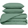 Image de Haomy - Parure 100% Percale de Coton Venezia housse de couette & 2 taies céladon 240x220 cm