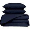 Image de Haomy - Parure 100% Percale de Coton Venezia housse de couette & 2 taies encre 240x220 cm