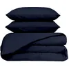 Image de Haomy - Parure 100% Percale de Coton Venezia housse de couette & 1 taie encre 140x200 cm