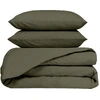 Image de Haomy - Parure 100% Percale de Coton Venezia housse de couette & 1 taie kaki 140x200 cm