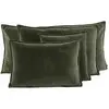 Image de Housse de coussin en velours Manhattan Haomy Kaki 45x45