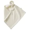 Image de BB&Co Doudou avec Anneau Dentition Mousse de Lait   Double Gaze de Coton & éponge Bambou Ultra Douce   Anneau Bois Naturel Amovible   Apaise & réconforte bébé   Format 35x35 cm