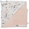 Image de BB&Co Cape de Bain + Gant (Sweet Garden)   Éponge Bambou Ultra Douce   Cadeau de Naissance utile et Tendance   Gant Assorti Inclus   Style raffiné à la Sortie du Bain   70x70 cm