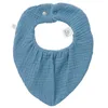 Image de Bavoir-bandana réversible bambou/gaze de coton (Pierre Bleue)   Absorbant et ultra doux   Parfait pour les baveurs et les dents   Face en double gaze et éponge bambou