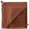 Image de BB&Co Cape de Bain + Gant - Toffee   Éponge Bambou Ultra Douce   Cadeau de Naissance utile et Tendance   Gant Assorti Inclus   Style raffiné à la Sortie du Bain   70x70 cm