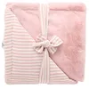 Image de BB&Co Couverture Luxe Fausse Fourrure Angora -Gaze rayé Vieux Rose - Microfibre Ultra Douce & ouatinée   Dès la Naissance   Verso en Popeline de Coton imprimée   Cocon de Chaleur idéal pour l’Hiver
