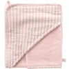 Image de BB&Co Cape de Bain + Gant Soft Stripes Gaze rayé Vieux Rose   Éponge Bambou Ultra Douce   Cadeau de Naissance utile et Tendance   Gant Assorti Inclus   Style raffiné à la Sortie du Bain   70x70 cm