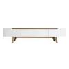 Image de Miliboo Meuble TV scandinave Blanc Brillant et frêne 180cm MELKA