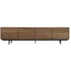 Image de Miliboo Meuble TV Vintage Bois foncé Noyer et métal Noir L200 cm Manny