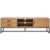 Image de Miliboo Meuble TV Finition Bois Clair chêne et métal Noir L160 cm Lovato