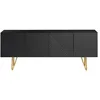 Image de Miliboo Meuble TV Design Noir et métal doré L140 cm OZEN