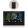 Image de FISHTEC - Station météo avec écran LCD 16,7x9,4 cm en couleurs, capteur extérieur sans fil, température -30°C à +60°C, humidité, pression, phases de lune, alarmes programmables, snooze,