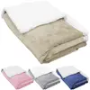 Image de Monsieur Bébé - Couverture, plaid polaire pour enfant 75 x 100 cm en flanelle et sherpa ultra doux - 4 coloris
