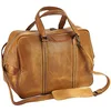 Image de Tony & Paul. Sac de voyage. DANILO, Cuir. Cuir marron clair - Uni - FABRIQUE EN ITALIE.