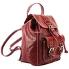 Image de Tony & Paul. Sac à dos. TUSCANY, Cuir. Cuir marron-rouge - Uni - FABRIQUE EN ITALIE.