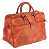 Image de Tony & Paul. Sac de voyage. RAIMONDO, Cuir. Cuir marron-rouge - Uni - FABRIQUE EN ITALIE.
