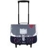 Image de Tann's - Cartable à roulettes 38cm Emilie Bleu - Imprimé Coeurs et détails argentés - Cartable Trolley Fille 2 Soufflets - CP CE1 CE2