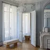 Image de Madura - Voilage Shadow Décoration pour Maison Salon Chambre - 100% Lin vaporeux Blanc Pur et Bourdon Noir 145x280 cm