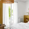 Image de Madura - Rideau Carlina Décoration pour Maison Salon Chambre - Tamisant Lin 100% lavé légèrement froissé Blanc Pur et Bourdon Noir 150x350 cm