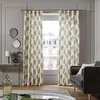 Image de MADURA - Rideau à Galon fronceur FILICO Blanc cassé et Sauge en Lin tamisant (Motif Jungle) Décoration pour Maison Salon Chambre Canapé - 136x295 cm