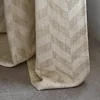 Image de Madura - Rideau Tobias Décoration pour Maison Salon Chambre - Tamisant Jacquard tissé aux Fils méchés, Motif Chevrons Ivoire 134x350 cm