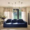 Image de Madura - Rideau Carlina Décoration pour Maison Salon Chambre - Tamisant Lin 100% lavé légèrement froissé Calcaire et Bourdon Noir 350x280 cm