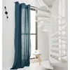 Image de Madura - Rideau Carlina Décoration pour Maison Salon Chambre - Tamisant Lin 100% lavé légèrement froissé Pétrole et Bourdon Noir 350x280 cm