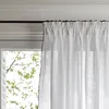 Image de Madura - Rideau Carlina Décoration pour Maison Salon Chambre - Tamisant Lin 100% lavé légèrement froissé Blanc Pur et Bourdon Noir 200x280 cm