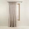 Image de Madura - Rideau Carlina Décoration pour Maison Salon Chambre - Tamisant 100% Lin lavé légèrement froissé Ficelle et Bourdon Noir 144x280 cm