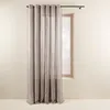 Image de Madura - Rideau Carlina Décoration pour Maison Salon Chambre - Tamisant 100% Lin lavé légèrement froissé Ficelle et Bourdon Noir 200x280 cm