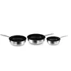 Image de KITCHENCOOK - Set De 3 Poêles Inox - Revêtement Antiadhésif - Tous Feux Dont Induction - Ergonomiques