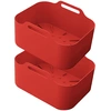 Image de NUFRY - 2 Paniers en silicone rectangle rouge - 21.5x14.5x7 cm OS