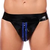 Image de XRUB Latex Jockstrap en latex XRUB avec Zip Noir-Bleu