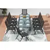 Image de CONCEPT USINE - Salon de Jardin/d'Extérieur Aluminium - Table Extensible Rallonge coulissante + 10 Chaises Pliables et Inclinables - Gris - Design Brescia - Robuste Résiste à l'eau