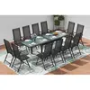 Image de CONCEPT USINE - Salon de Jardin Aluminium - Ensemble Mobilier d'Extérieur : Table Extensible Rallonge coulissante + 12 Chaises Pliables et Inclinables - Gris - Design Brescia - Robuste Résiste à l'Eau