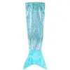 Image de HELLO KIDS Plaid sirène Effet Paillette - Diam. 56 x L. 132 cm - Bleu