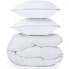 Image de IDMarket - Couette 220x240 CM AELA en Plume d'oie Anti acarien 500 GR + 2 oreillers
