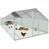 Image de IDMarket - Enclos poulailler 18 m² Parc grillagé 6x3 M Acier galvanisé