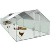 Image de IDMarket - Sécurisé, Imperméable Enclos poulailler 24 m² Parc grillagé 8x3 M Acier galvanisé, pour Chat, vert ou gris
