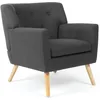 Image de IDMarket - Fauteuil scandinave LIV en Tissu Gris Anthracite