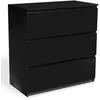 Image de IDMarket - Commode 3 tiroirs TOMI 78 cm Bois Noir