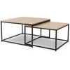 Image de IDMarket - Lot de 2 Tables Basses gigognes Detroit 60/70 Design Industriel