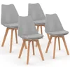 Image de IDMarket - Lot de 4 chaises scandinaves SARA Gris Clair pour Salle à Manger